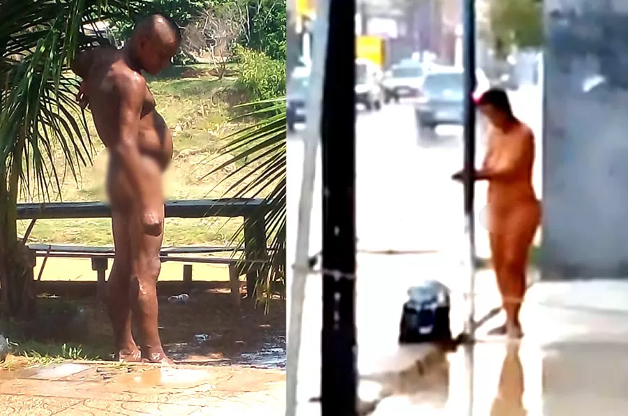 Vídeo mostra dupla tomando banho sem roupas em locais públicos de Rio Branco
